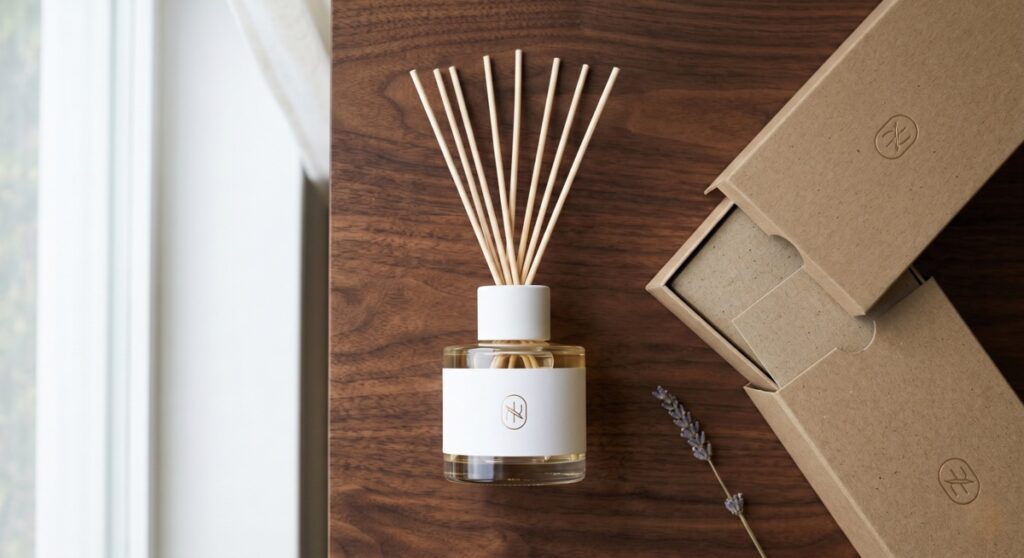 white label reed diffuser – branded fragrance packaging for fashion brand client gift – Scentvita