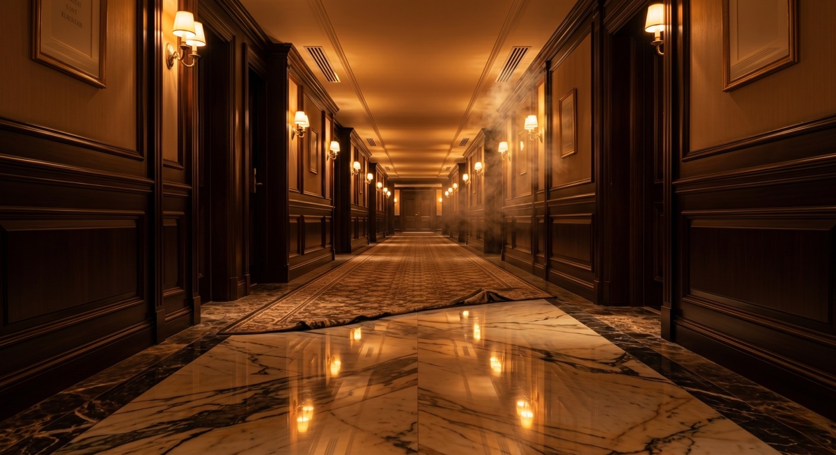 scent marketing commercial space – luxury hotel corridor with ambient fragrance mist – Scentvita