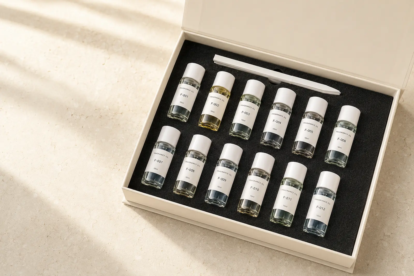 Fragrance oil sample selection set