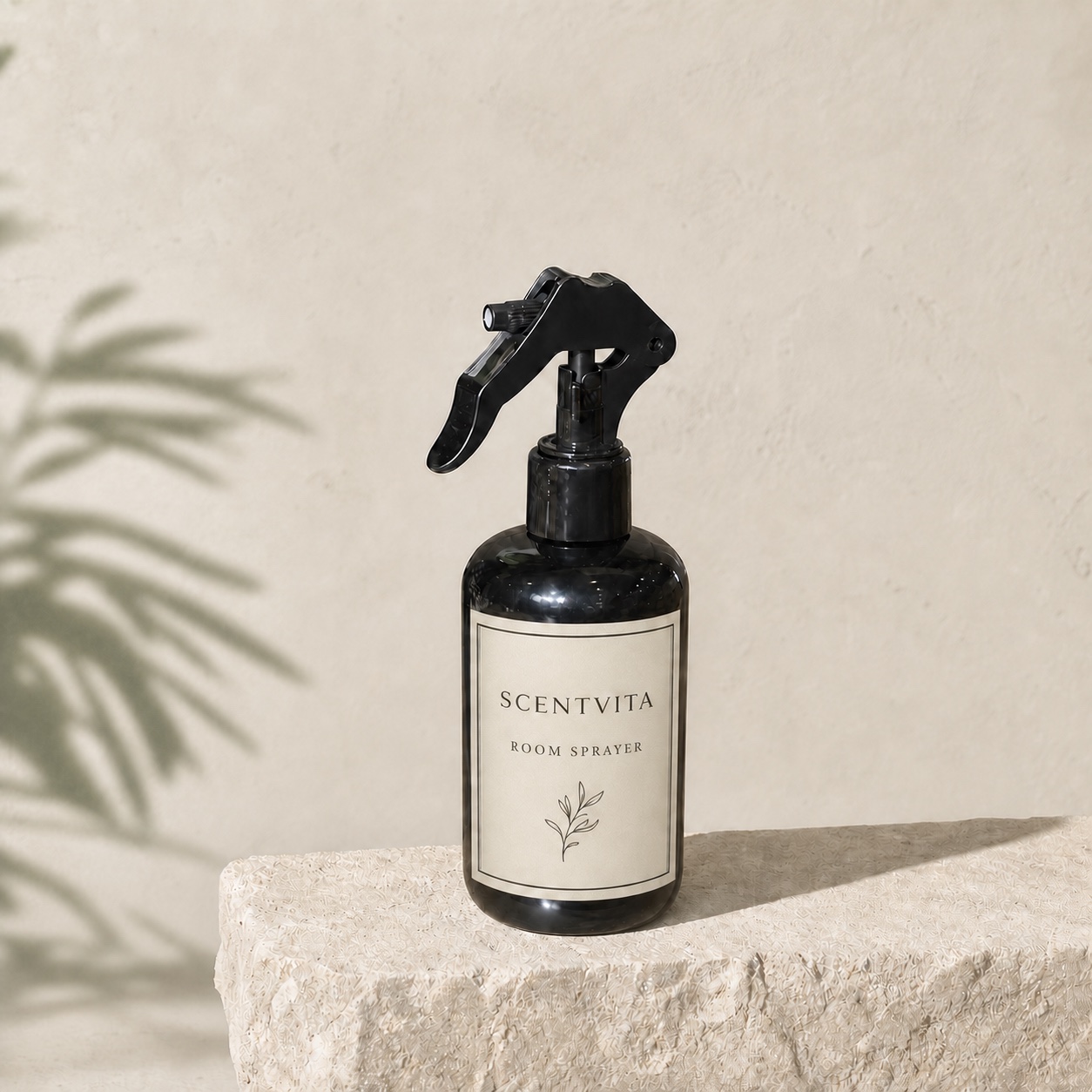 Scentvita room sprayer bottle with custom label presentation
